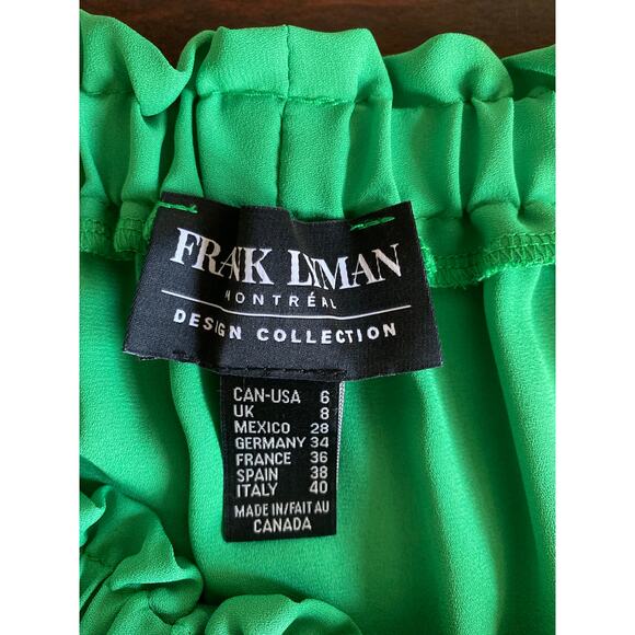Frank Lyman Montreal Emerald Green Off Shoulder Ruffle Sleeve Blouse 6 - Picture 4 of 4